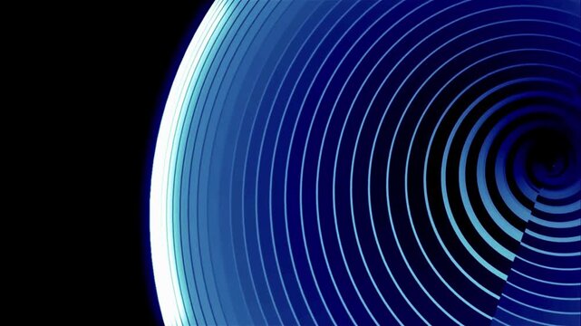 Blue radar sonar screen scanning with circular waves and rotating signal lines to illustrate maritime navigation or deep space tracking technology.