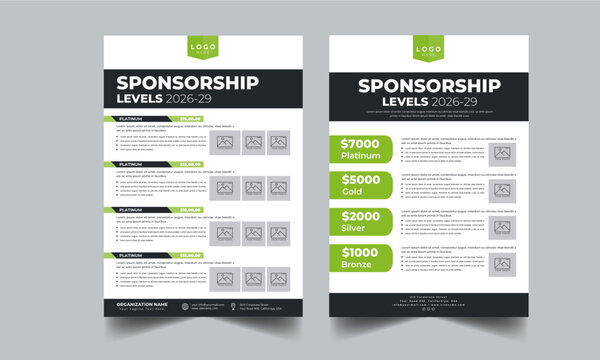 Sponsorship Laval Layout Design. Nonprofit Fundraising Flyer Business Concept Profile.