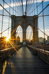 Fototapeta premium Morning on the Brooklyn Bridge, N.Y.