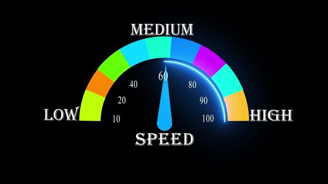 Digital speedometer gauge increasing performance and efficiency infographic 4k indicator