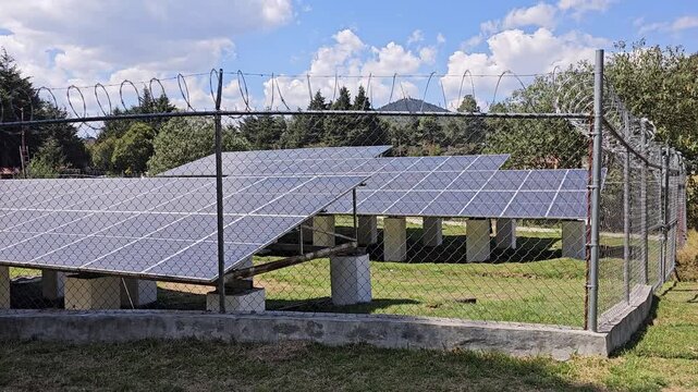 Solar panel for sunlight in the forest of La Marquesa 3th april 2026 mexico city