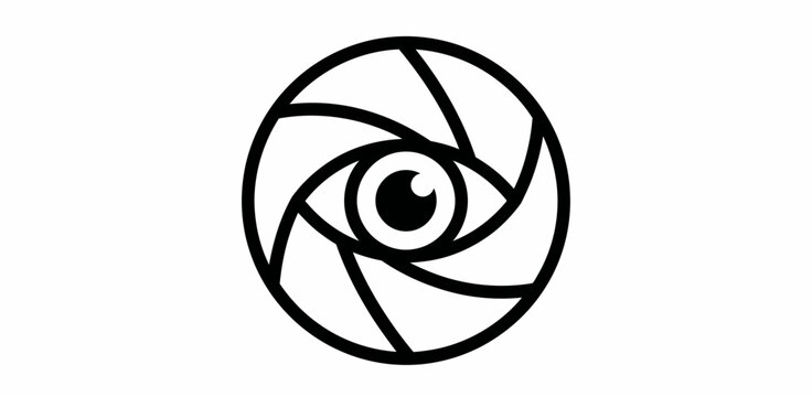 The camera shutter symbolize photography moment