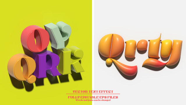 inflate and extrude 3d editable text effect and Bundle inflate 3d editable text effect letters