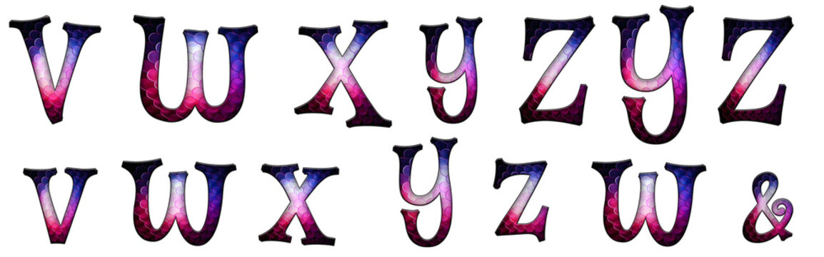 Cube Geometry Gradient Linux Mystery V, W, X, Y, Z word design abc copy Alphabet letter text typography font