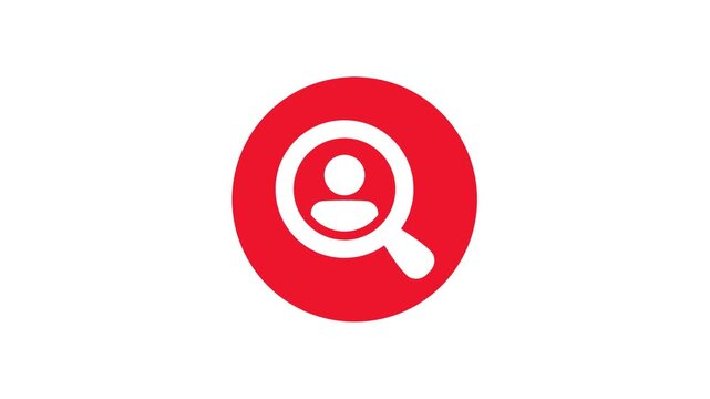 Human Resources Recruitment Search People Icon Animation Background Loop