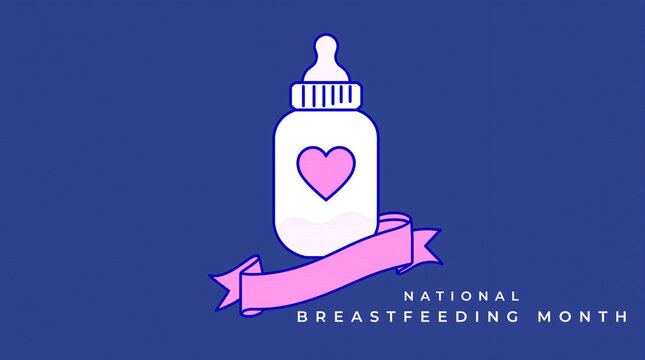 National Breastfeeding Month Concept Image. highlighting mother and baby health, bonding, and natural feeding.