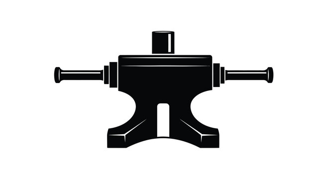 A stark black silhouette depicts a vintage anvil a blacksmith s essential tool centrally positioned