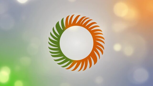Ashoka Chakra Subtle Flag Design on Festive Bokeh Background