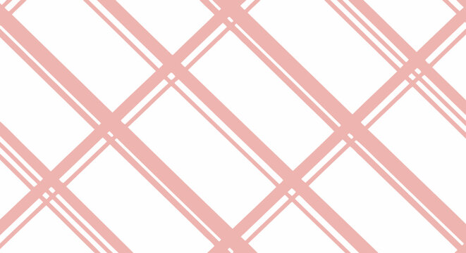 Minimalist light pink and white diagonal plaid pattern background