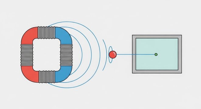 Magnetic field lines around horseshoe magnet.