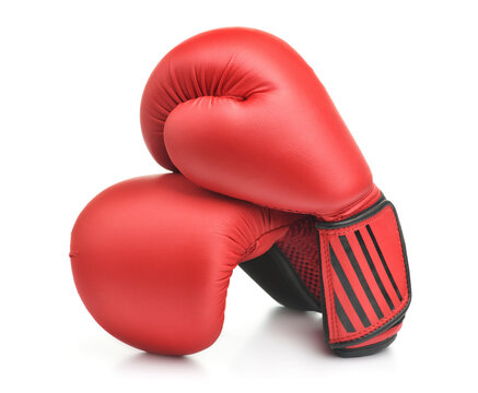 Pair of red boxing gloves