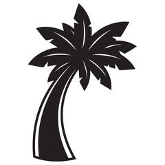Minimalist black palm tree silhouette vector illustration for tropical summer vacation and beach travel design © Zulfa