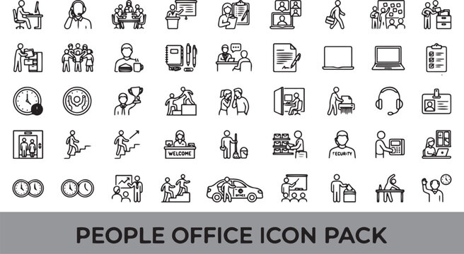 People Office Flat Icon Set