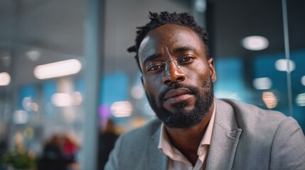 Obraz premium african male journalist reporting