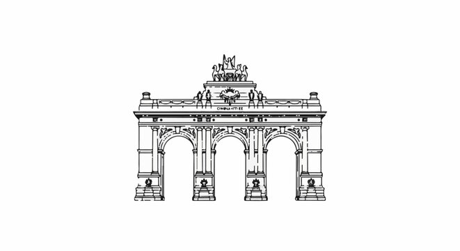 Ornate archway with three arches and ornate carvings