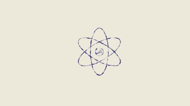 Atom Illustration: A simple yet elegant illustration of an atom, representing the fundamental building block of matter, showcasing its core and orbiting electrons, set against a subtle backdrop.