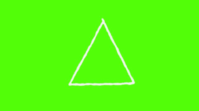 Geometric Precision: A solitary triangle, drawn in a delicate white outline, takes center stage against a vibrant, solid green backdrop. Its form stands in stark contrast.