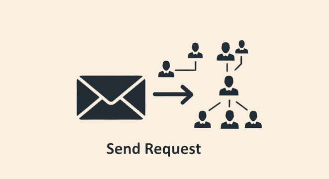 Flat design of request email sending.