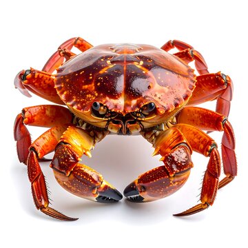 Closeup of a red crustacean crab.