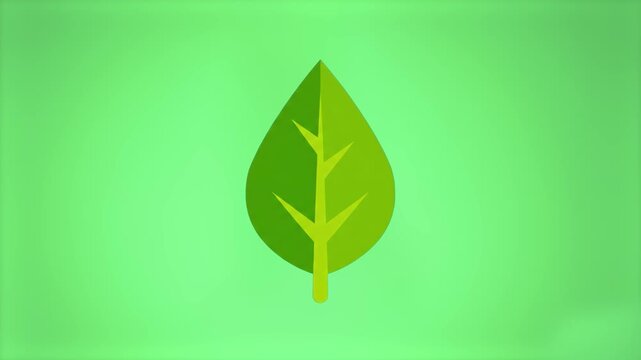 A minimalist vector-style green leaf icon set against a light green background. This symbol is perfect for environmental, sustainability, nature, and organic-themed branding or digital interfaces.