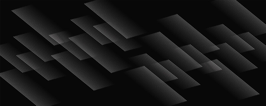  black geometric abstract background overlap layer on dark space with diagonal lines decoration. Modern graphic design element striped style for banner,
