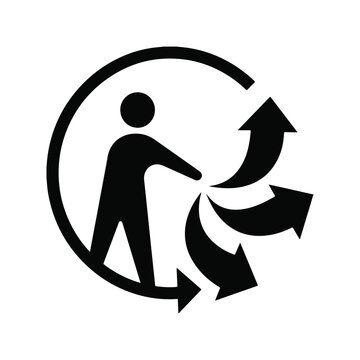 Triman Recycling Symbol Icon for Waste Sorting Consumer Environmental Responsibility and Product Disposal Guidance