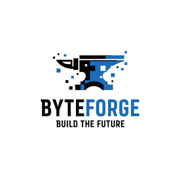 Byteforge logo with anvil icon.