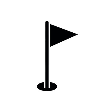 Black Flag on Pole Marker Sign.