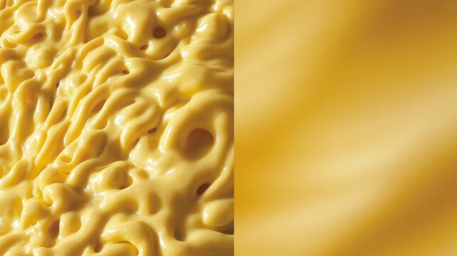 Melted cheese texture extreme close up yellow gooey