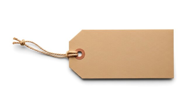 Blank brown tag with string attached.