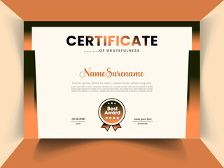 Fototapeta premium Elegant Luxury Certificate of Achievement Template