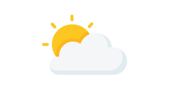 a simple weather icon of sun and cloud.