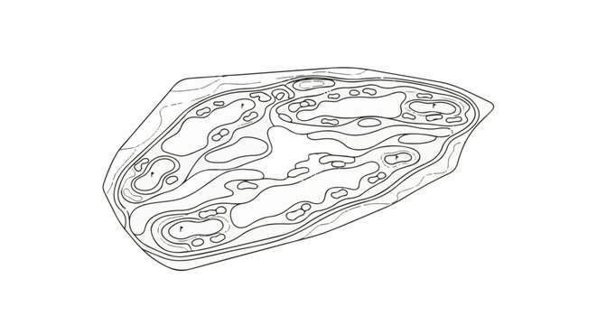 Topographical map of a golf course with hazards and flag markers