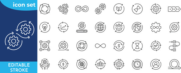 Continuity line editable icon set. Editable stroke. © murad