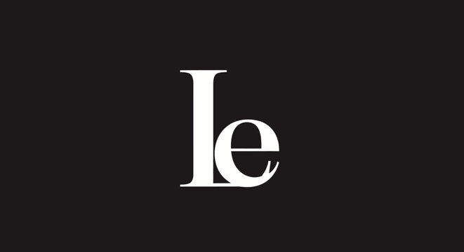 Elegant white le lettermark logo design for branding