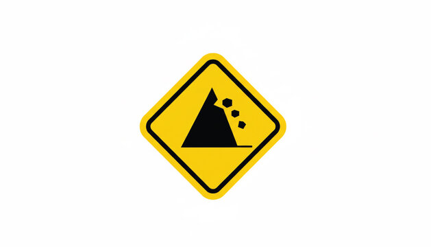 Warning sign with radioactive hazard symbol and yellow road triangle for safety and compliance featuring radiation, nuclear, toxicity with danger and