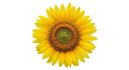 Fototapeta premium Vibrant Sunflower Close-up Isolated White.