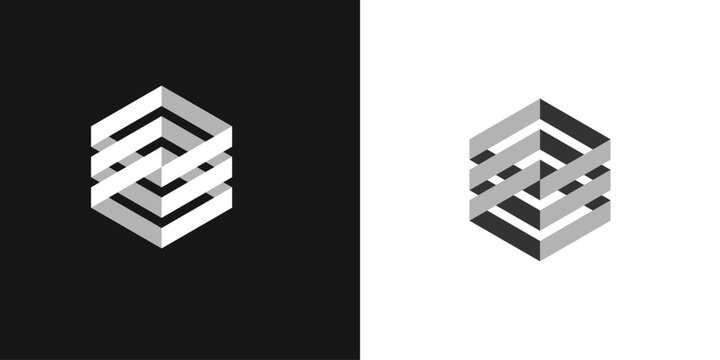 Abstract Geometric Hexagonal Shape Logo Design.