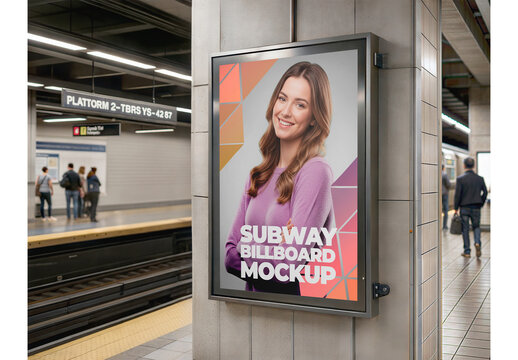 Subway Billboard Mockup
