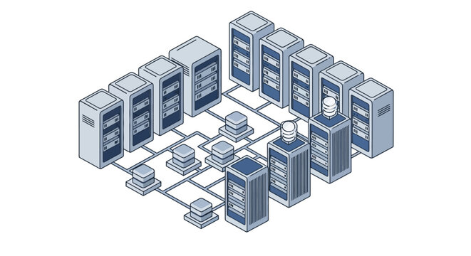 servers and computers network infrastructure.