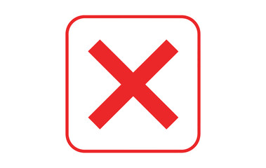 Obraz premium Red cross mark inside a rounded square graphic