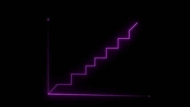 Business Market Recovery Concept.Business growth and trending graph going Up. stock market increase animation. Black background.