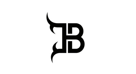Gothic letter B monogram logo design on white background © Asri