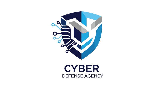 Cyber defense agency logo design concept.