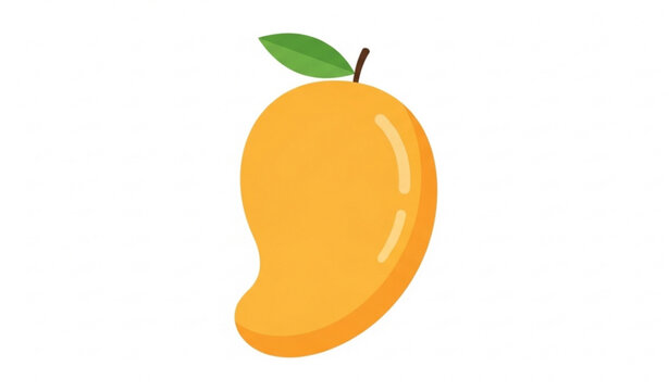 Simple Mango Icon Minimal Flat Vector Fruit Symbol Isolated
