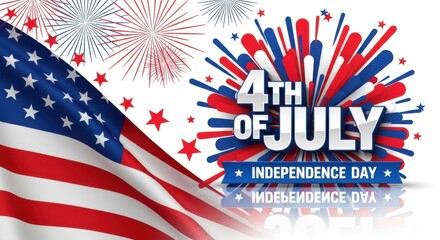Fototapeta premium Celebrate the 4th of july with fireworks and the american flag for independence day