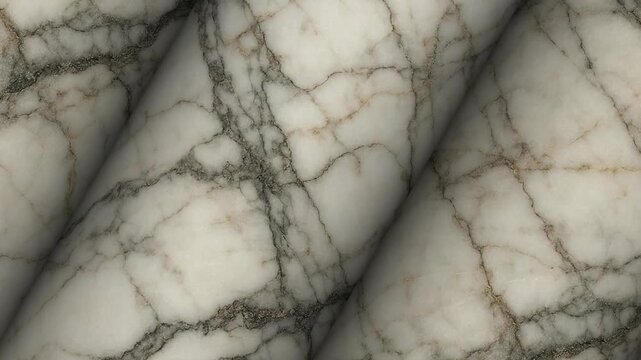 Seamless rotation of premium Calacatta Marble texture featuring thick dramatic veins for sophisticated fashion backdrops and luxury product displays