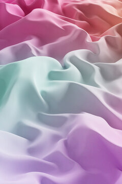 3D iridescent fabric landscape with flowing ridge