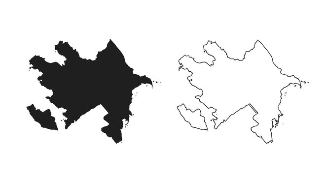 A graphic depicts two contrasting outlines of a country likely a political map high quality professional