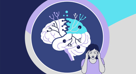 Fototapeta premium Mental health awareness and brain function.